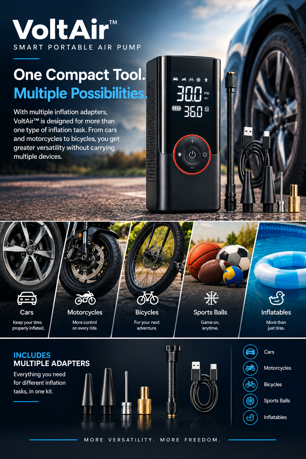 VoltAir™ Smart Portable Air Pump