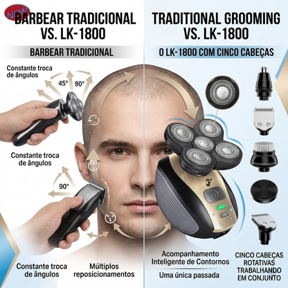LK-1800 Smart 5-Head Floating Electric Shaver