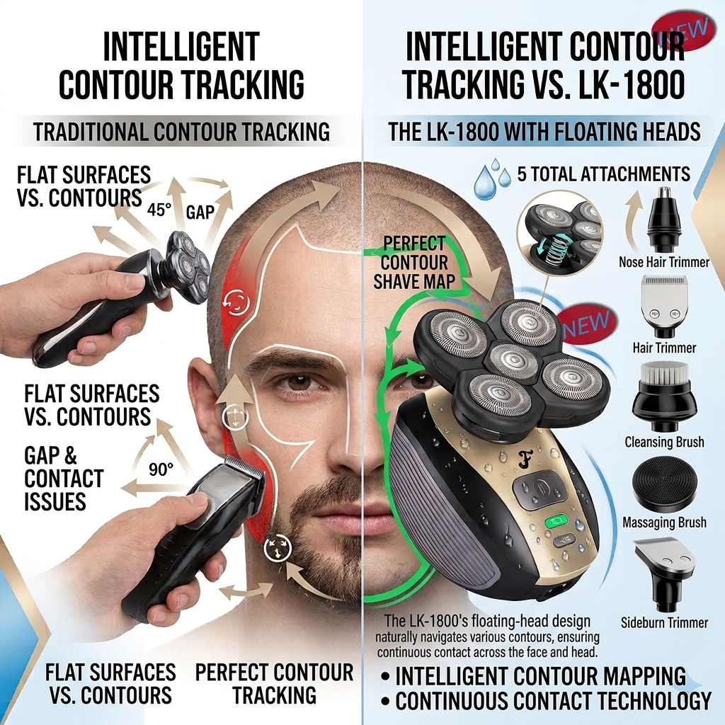 LK-1800 Smart 5-Head Floating Electric Shaver