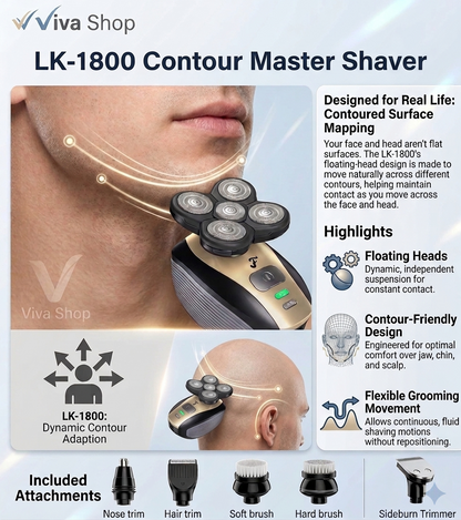LK-1800 Smart 5-Head Floating Electric Shaver