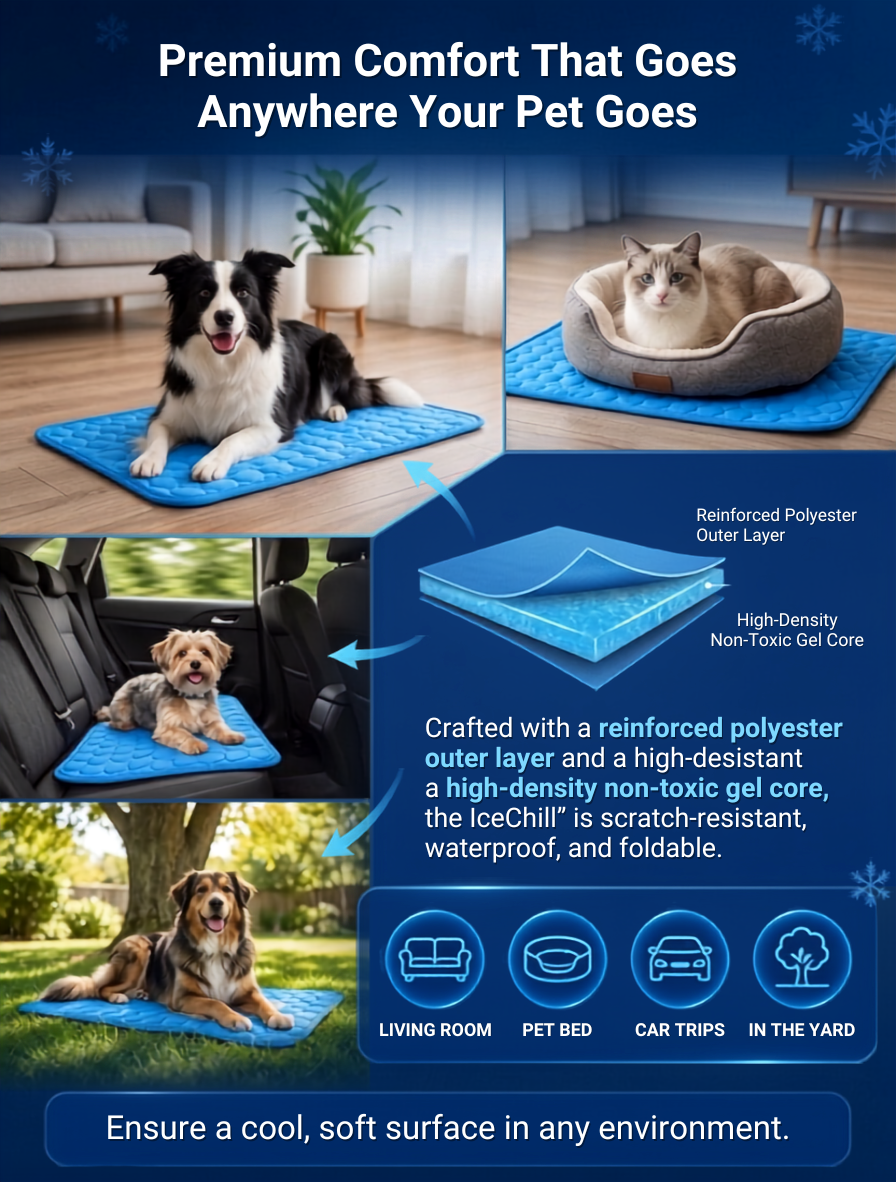 IceChill™ - THERMAL COOLING MAT | AUTOMATIC COOLING AND PET COMFORT